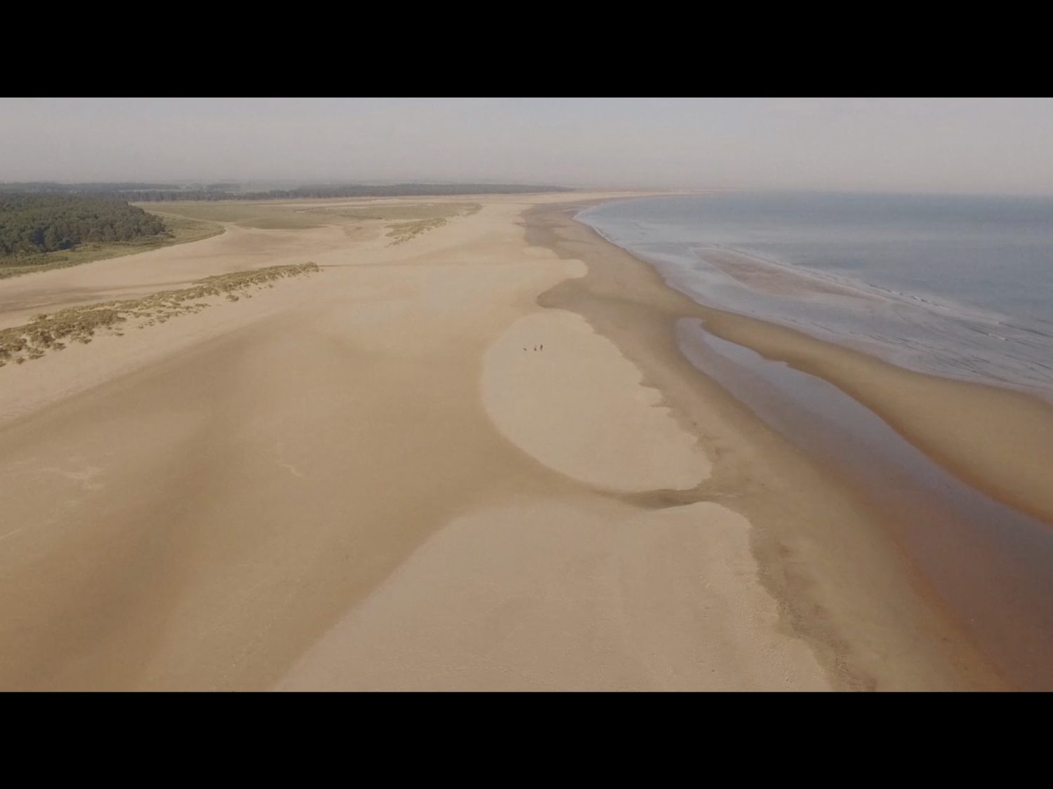 Aerial photography of Holkham beach in Norfolk