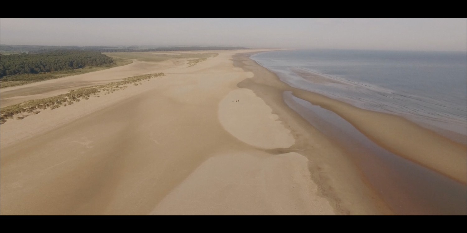 Aerial photography of Holkham beach in Norfolk
