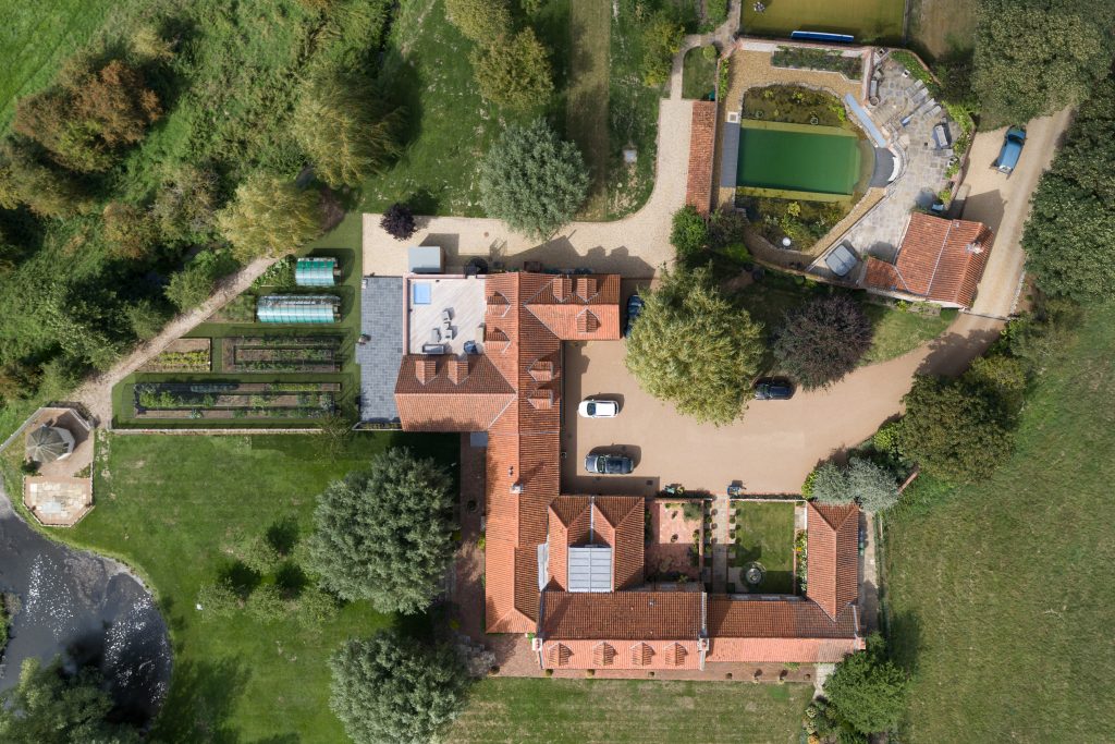 Aerial photography of a property in Norfolk